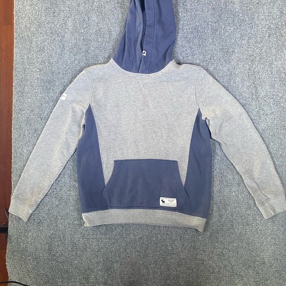 Abercrombie & Fitch Other - Abercrombie & Fitch Navy and Gray Sweatshirt hooded logo size 13/14